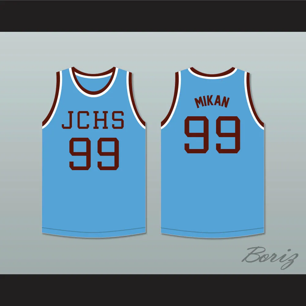 George Mikan 99 Joliet Catholic High School Hilltoppers Light Blue Basketball Jersey 2