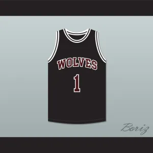 Gil 1 Wolves High School Black Basketball Jersey