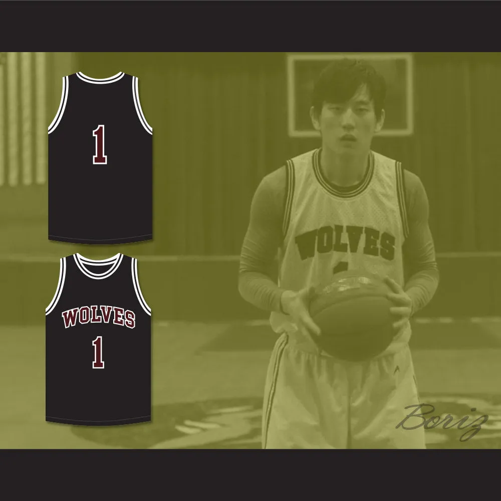 Gil 1 Wolves High School Black Basketball Jersey