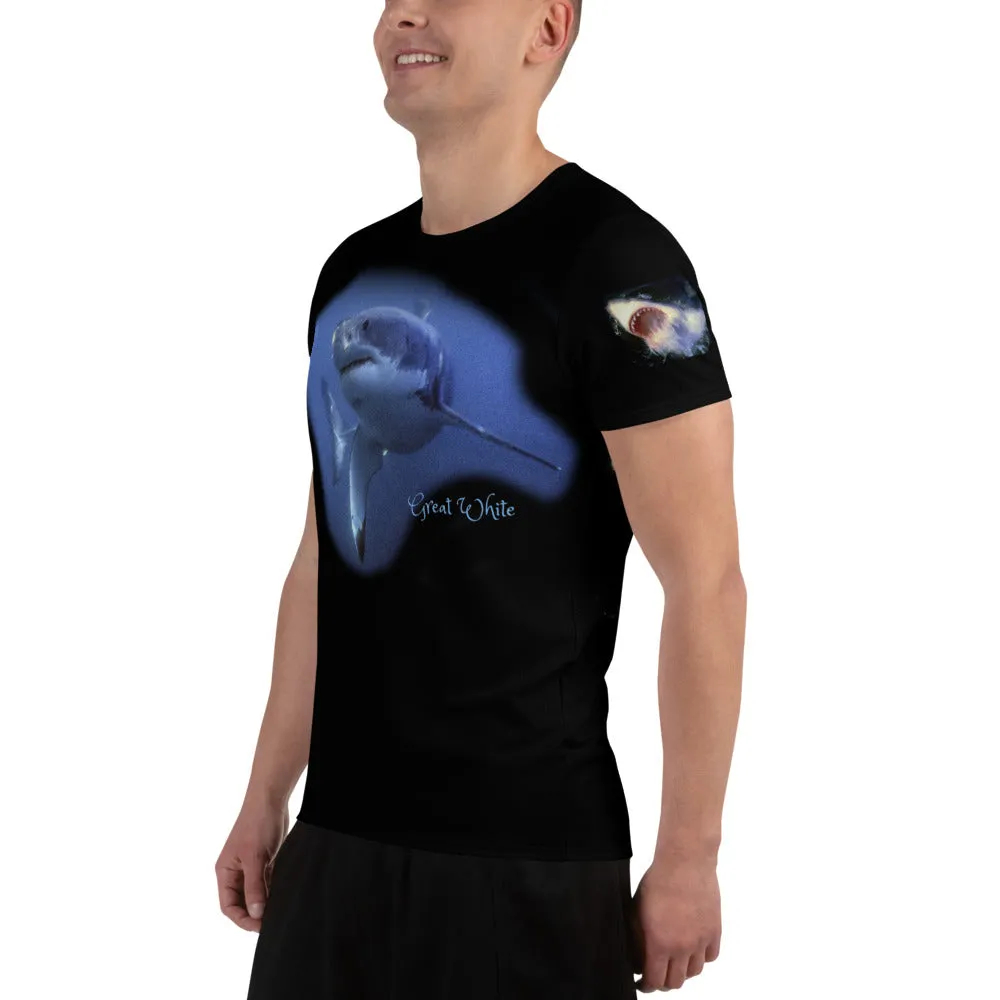 Great White Sharks All-Over Print Men's Athletic T-shirt