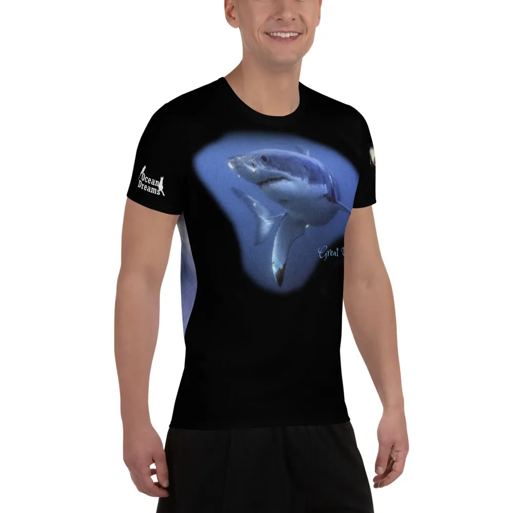 Great White Sharks All-Over Print Men's Athletic T-shirt