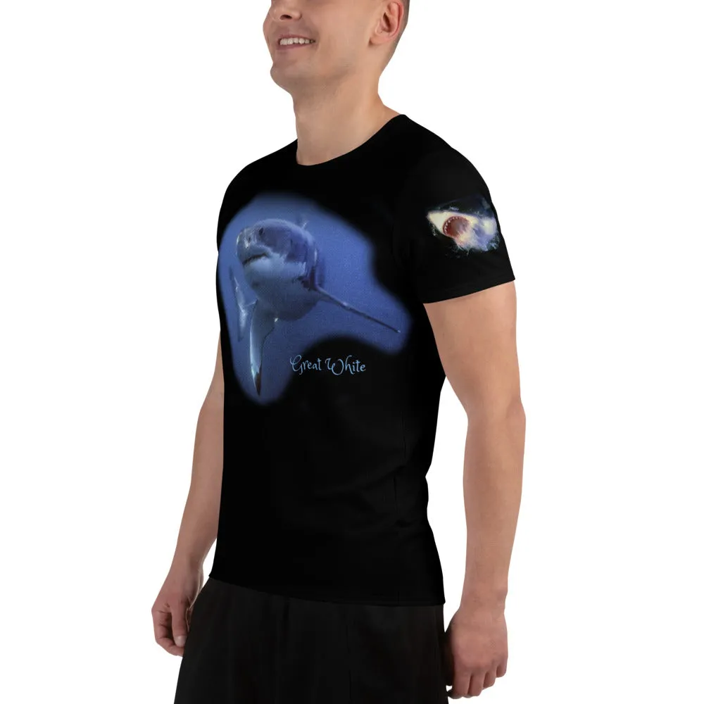 Great White Sharks All-Over Print Men's Athletic T-shirt