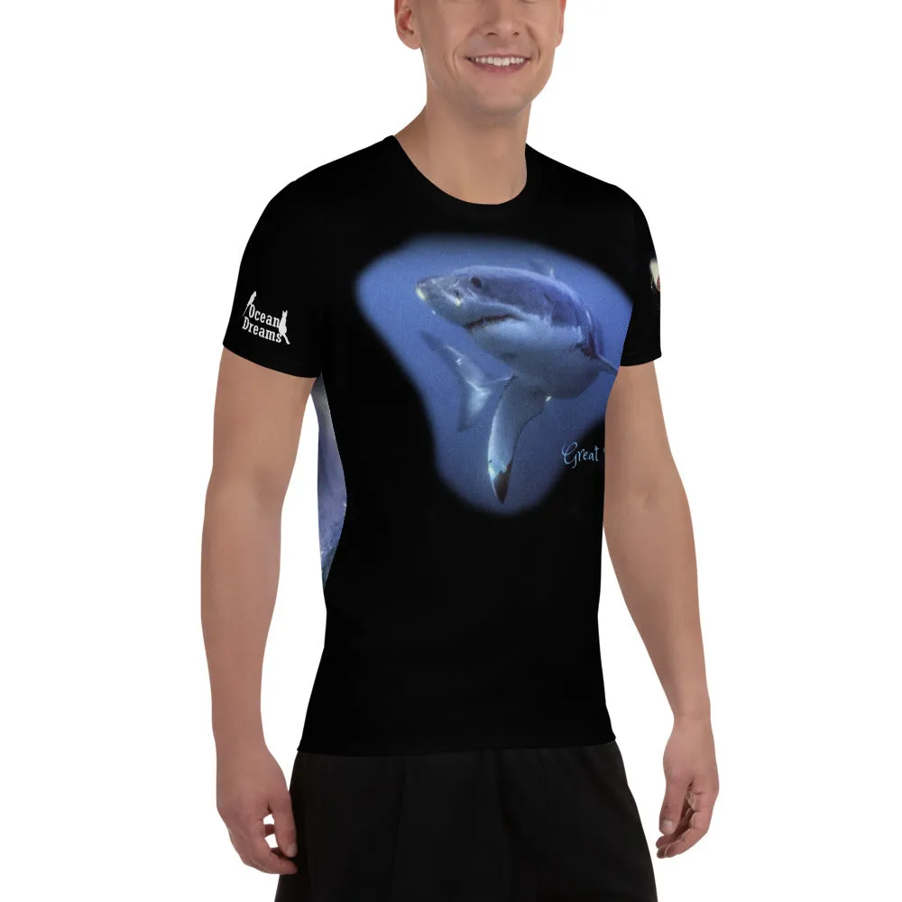 Great White Sharks All-Over Print Men's Athletic T-shirt
