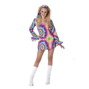 Groovy Rainbow Tie Dye Women's 70's Hippie Costume