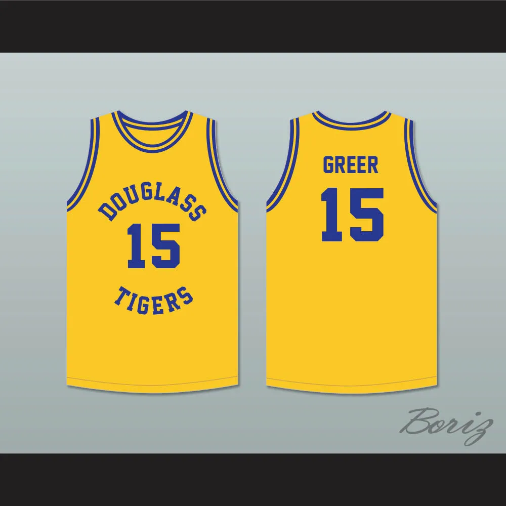 Hal Greer 15 Frederick Douglass Junior and Senior High School Tigers Yellow Gold Basketball Jersey 2
