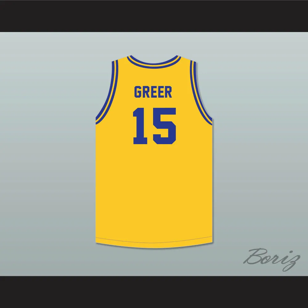 Hal Greer 15 Frederick Douglass Junior and Senior High School Tigers Yellow Gold Basketball Jersey 2