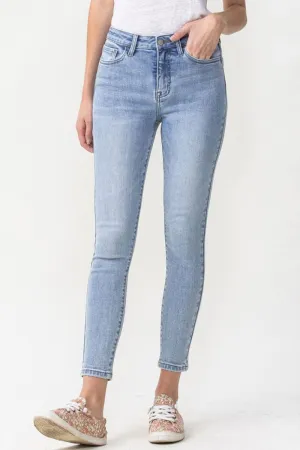 High Rise Light Wash Crop Skinny Jeans