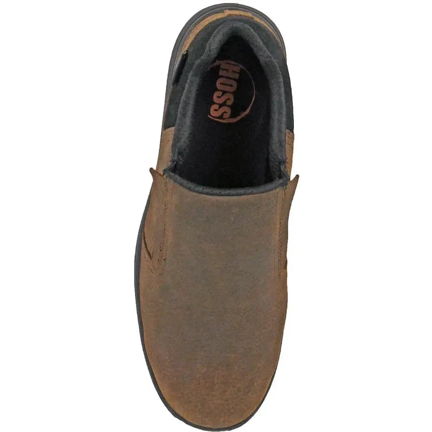 Hoss Men's Worker Composite Toe Met Guard Slip On Work Shoe - Brown 30402