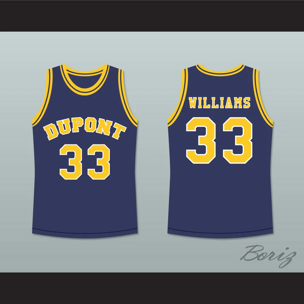 Jason Williams 33 Dupont High School Panthers Navy Blue Basketball Jersey 2