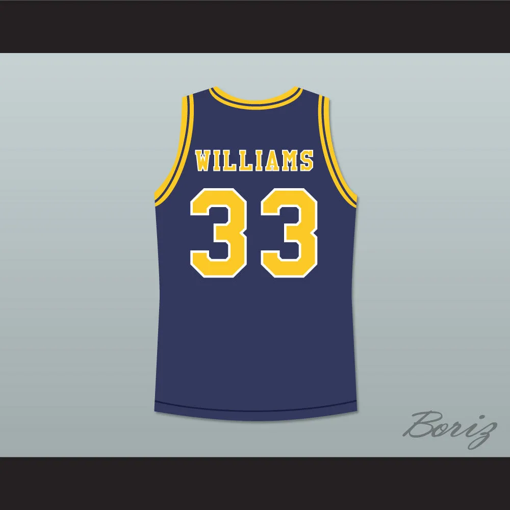 Jason Williams 33 Dupont High School Panthers Navy Blue Basketball Jersey 2