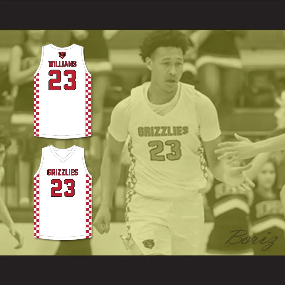 Jaylin Williams 23 Northside High School Grizzlies White Basketball Jersey 2