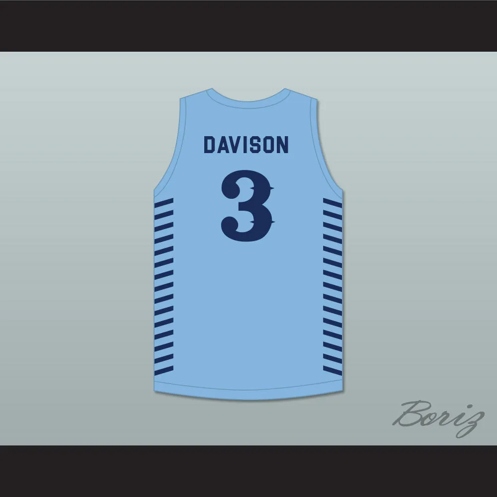 JD Davison 3 Calhoun High School Tigers Light Blue Basketball Jersey 2