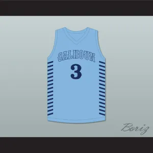 JD Davison 3 Calhoun High School Tigers Light Blue Basketball Jersey 2