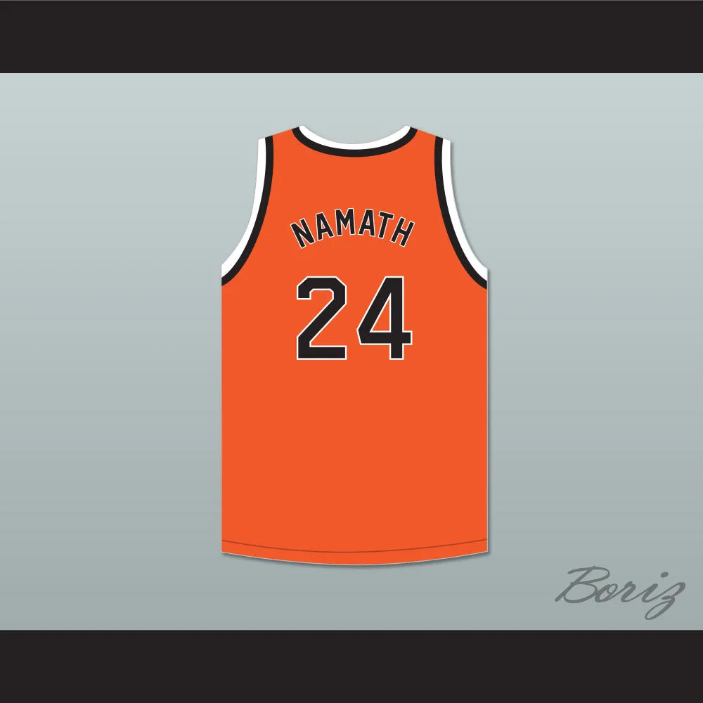 Joe Namath 24 Beaver Falls High School Tigers Orange Basketball Jersey 2