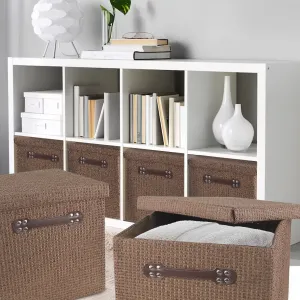 JYSK Storage Box Brown Foldable Rattan Style H 30cm x W 32cm x L 32cm x 1