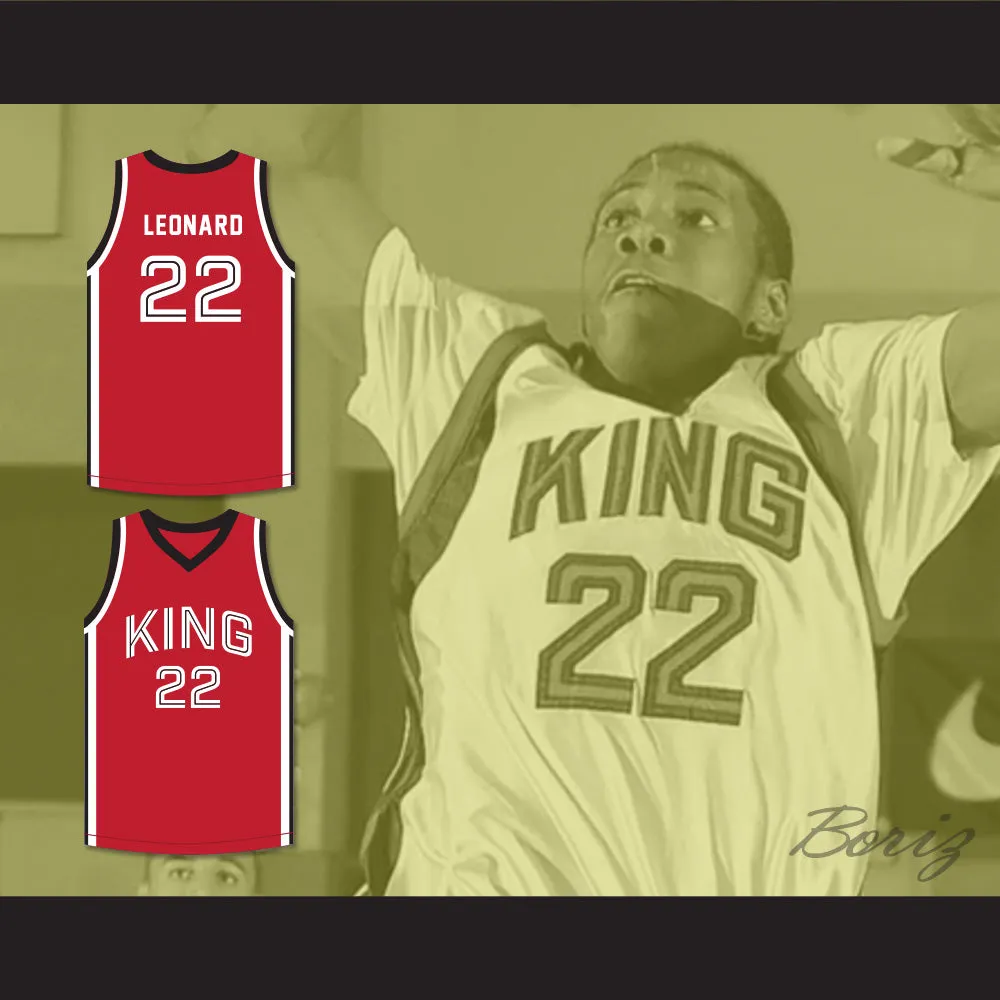 Kawhi Leonard 22 Martin Luther King High School Wolves Red Basketball Jersey 10