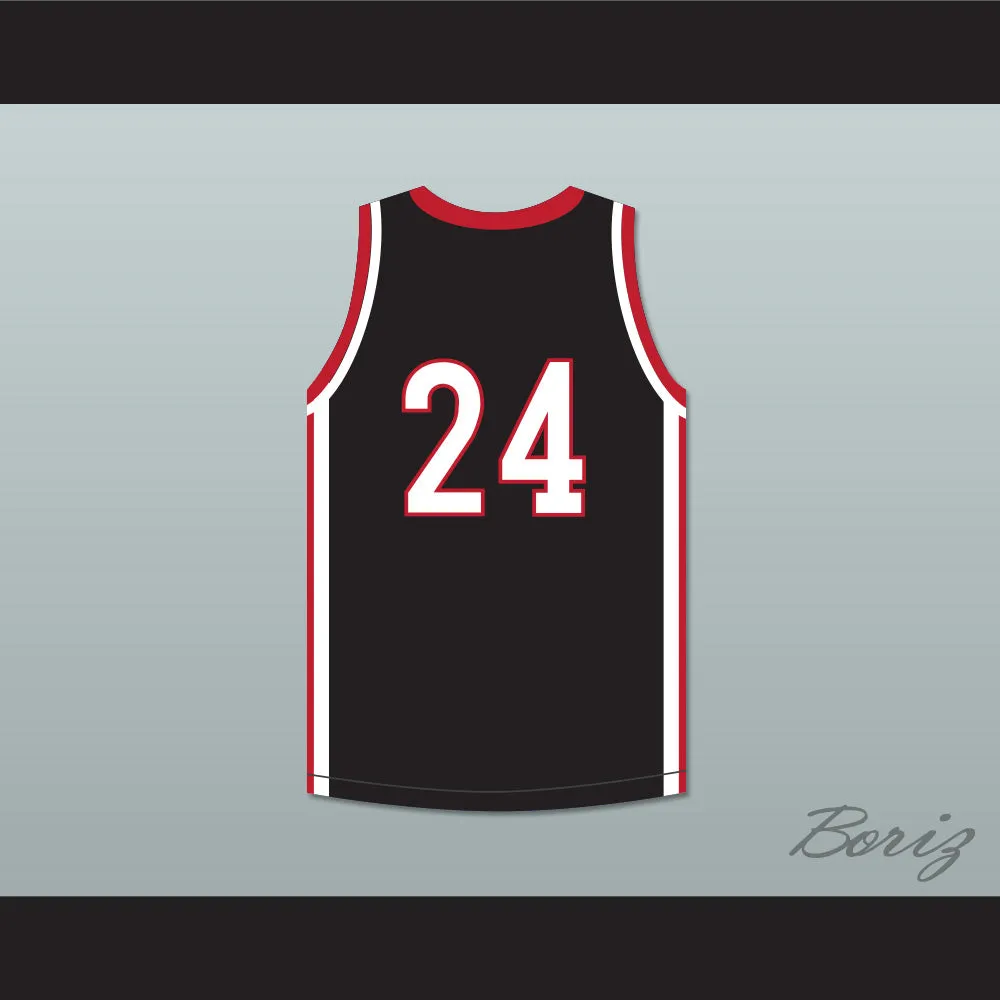 Kawhi Leonard 24 Martin Luther King High School Wolves Black Basketball Jersey 5
