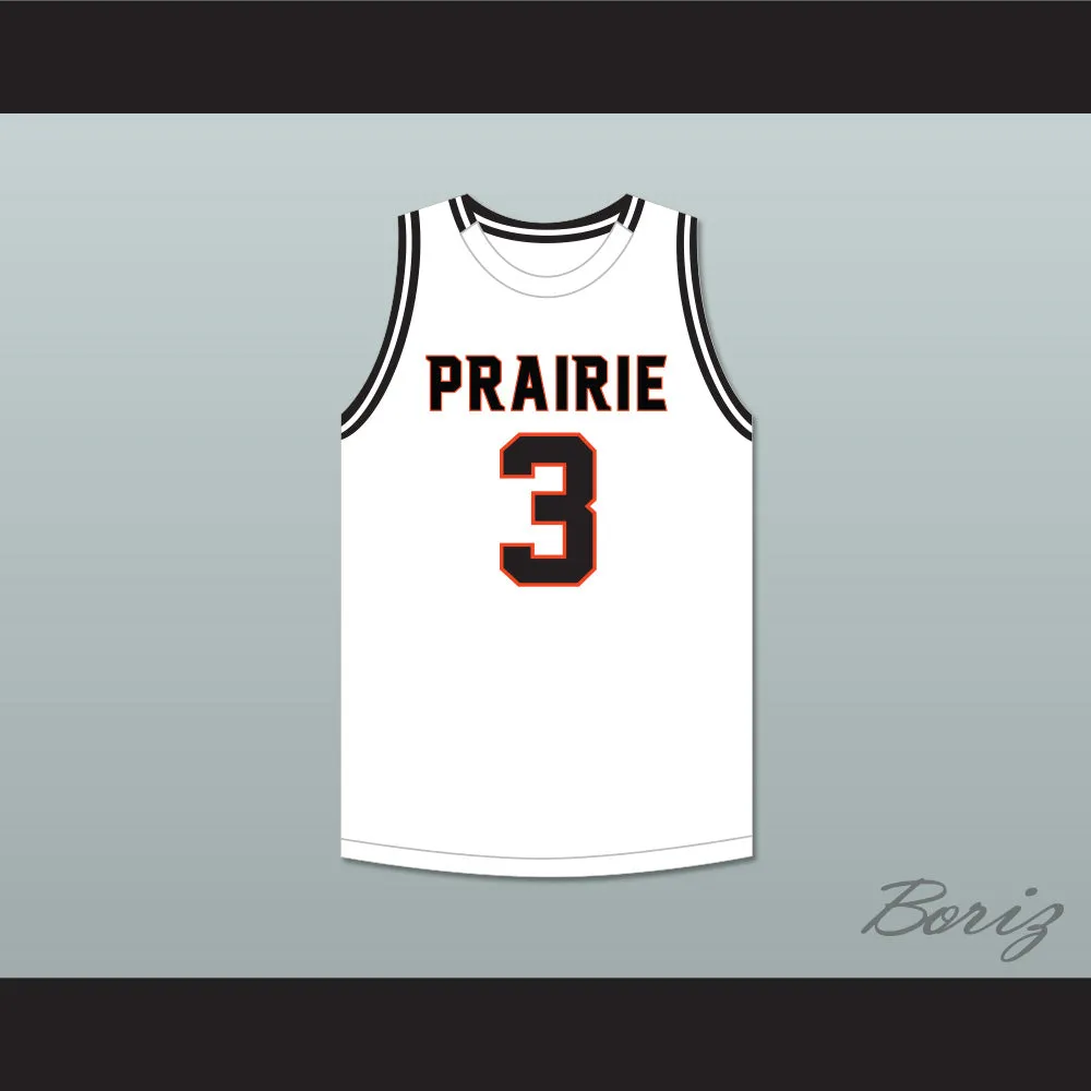 Keegan Murray 3 Prairie High School Hawks White Basketball Jersey 2
