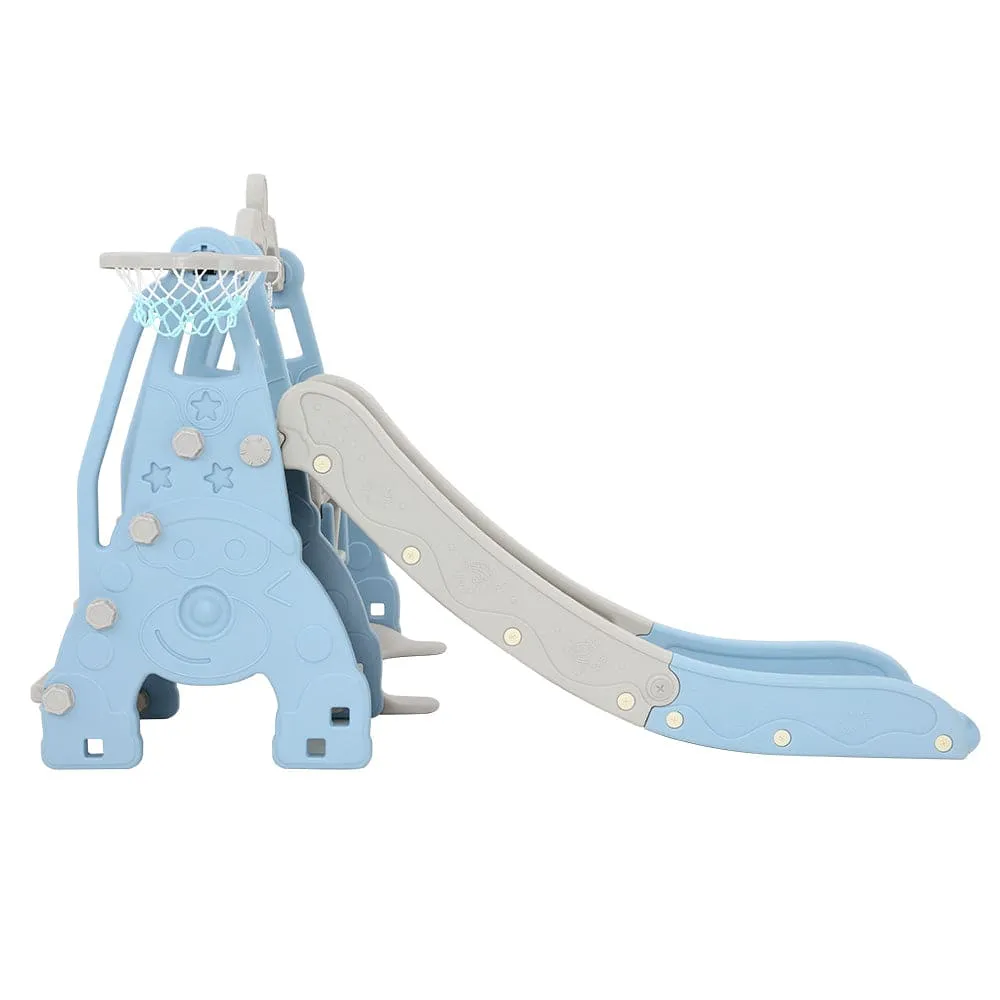 Keezi Kids Slide Swing Set Basketball Hoop Outdoor Playground Toys 170cm Blue - ONLINE ONLY