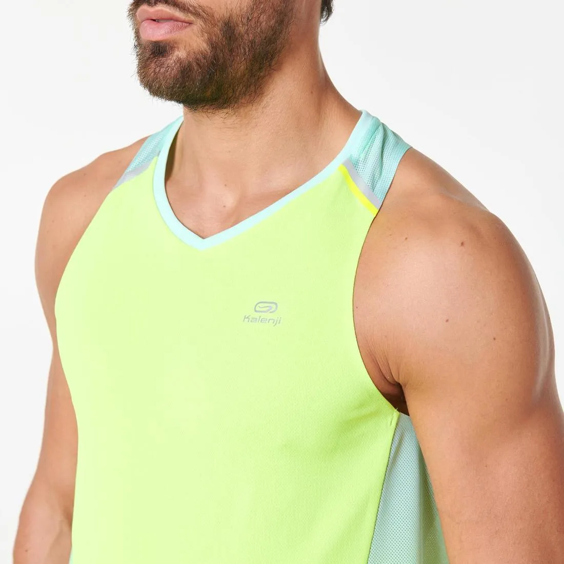 KIPRUN LIGHT MEN'S TANK TOP YELLOW GREEN