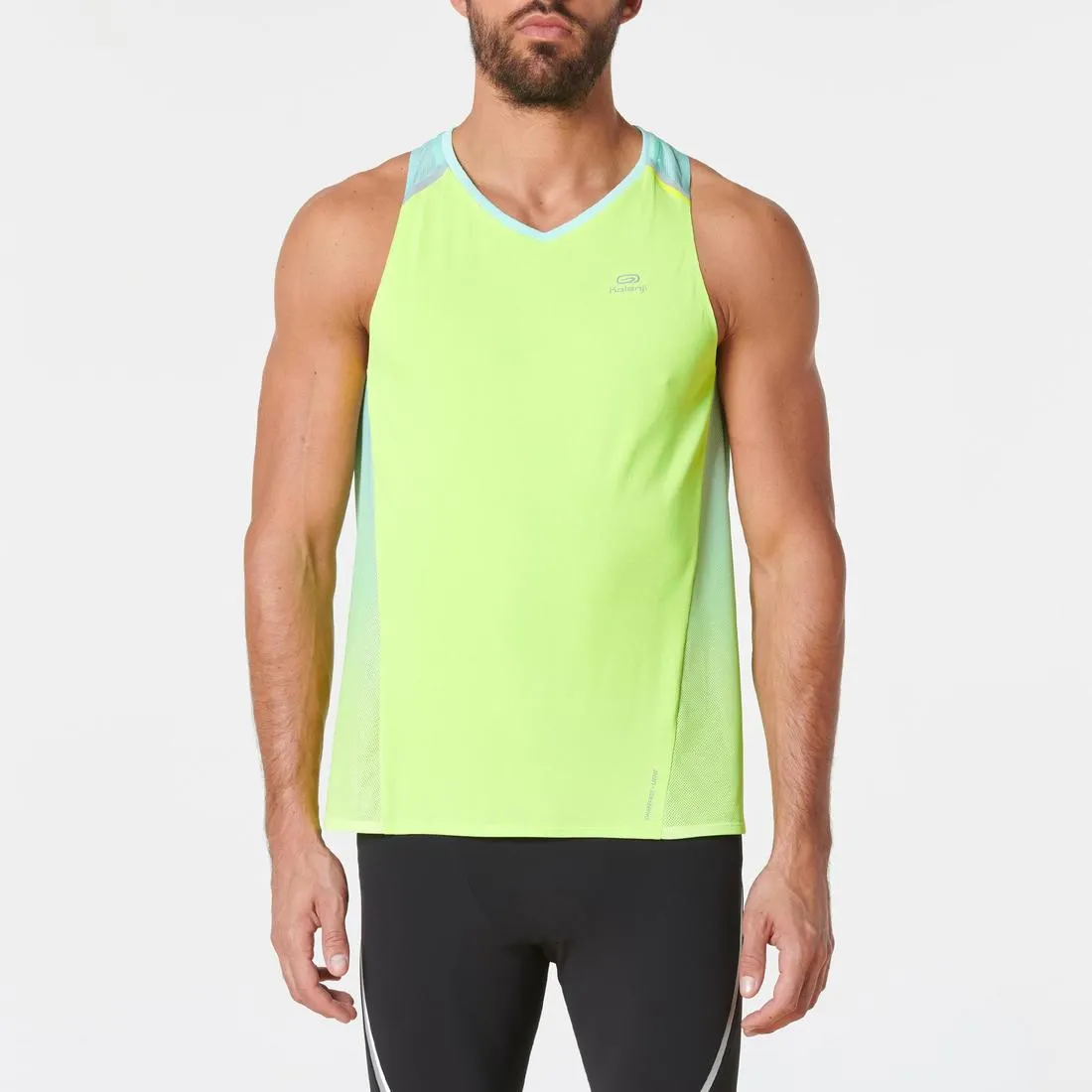 KIPRUN LIGHT MEN'S TANK TOP YELLOW GREEN