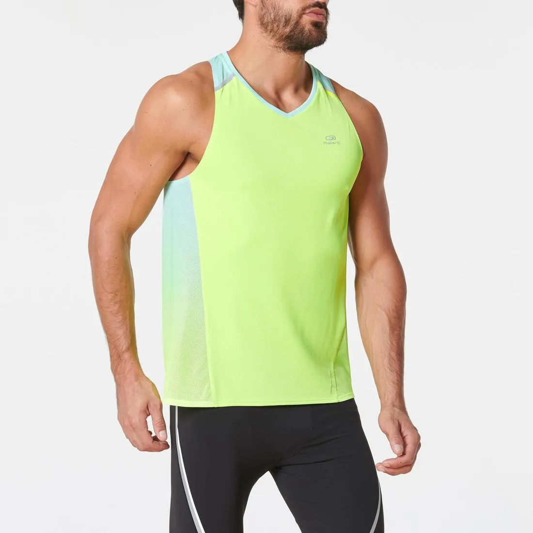 KIPRUN LIGHT MEN'S TANK TOP YELLOW GREEN