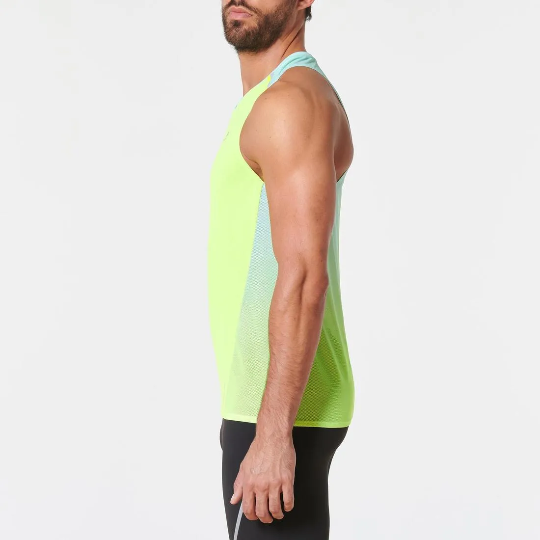 KIPRUN LIGHT MEN'S TANK TOP YELLOW GREEN