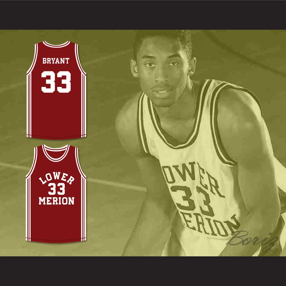 Kobe Bryant 33 Lower Merion High School Aces Maroon Basketball Jersey 2