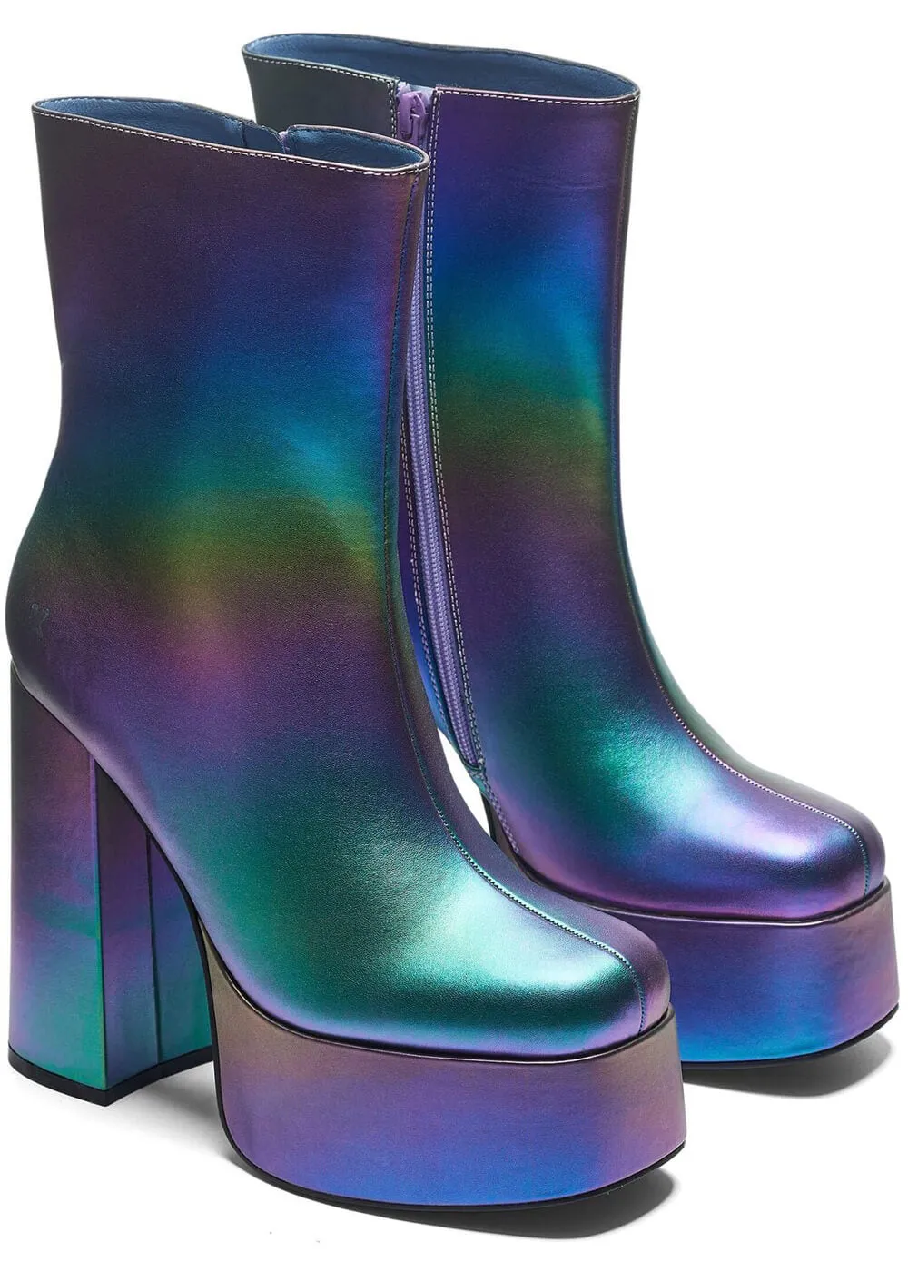 Koi Footwear Toiled Atmosphere Rainbow Platform Boots Multi