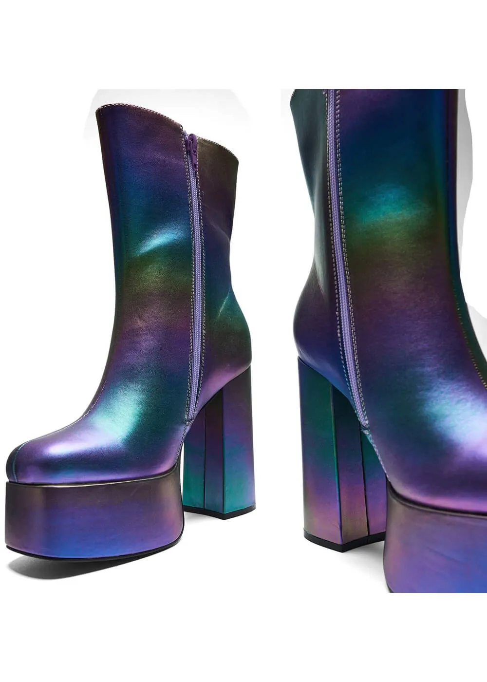Koi Footwear Toiled Atmosphere Rainbow Platform Boots Multi