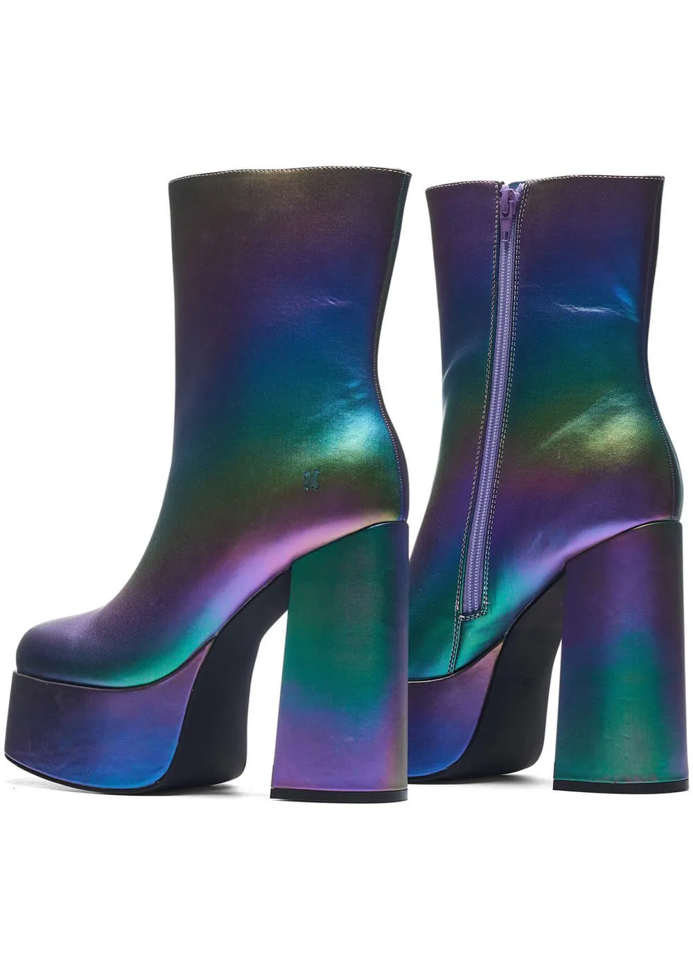 Koi Footwear Toiled Atmosphere Rainbow Platform Boots Multi