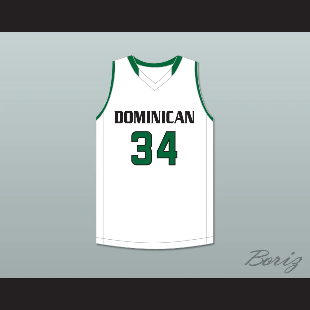 Kostas Antetokounmpo 34 Dominican High School Knights White Basketball Jersey 2