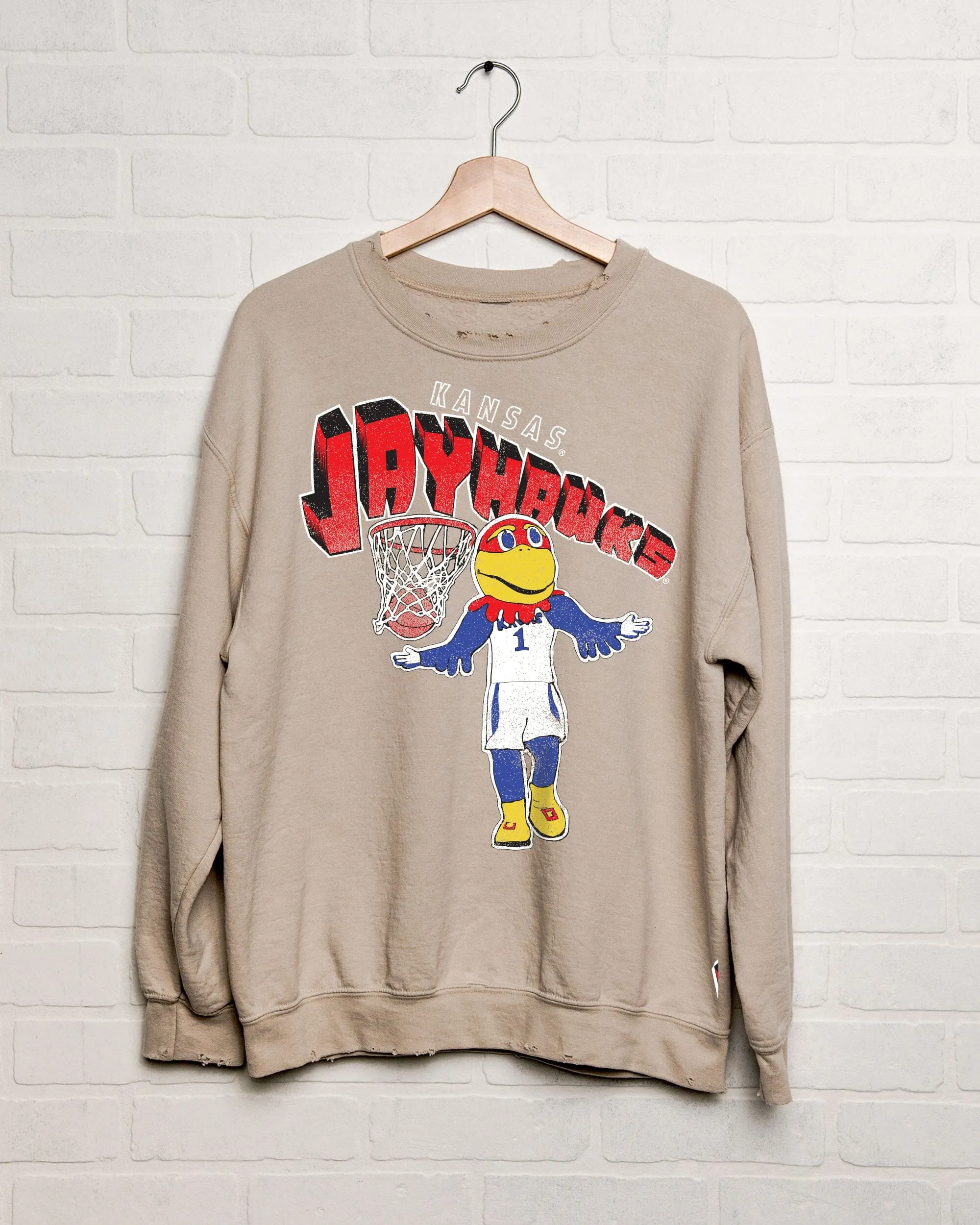 KU Jayhawks Mascot Dunk Sand Thrifted Sweatshirt