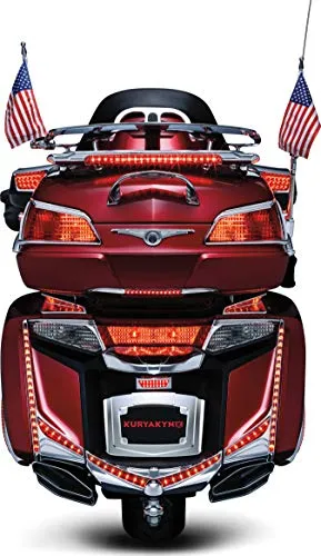 Kuryakyn 3240 Motorcycle Lighting Accessory: LED Passenger Armrest Trim with Turn Signal/Blinker Light Accents for 2006-17 Honda Gold Wing GL1800 Motorcycles, Chrome, 1 Pair