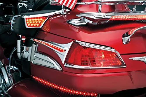 Kuryakyn 3240 Motorcycle Lighting Accessory: LED Passenger Armrest Trim with Turn Signal/Blinker Light Accents for 2006-17 Honda Gold Wing GL1800 Motorcycles, Chrome, 1 Pair