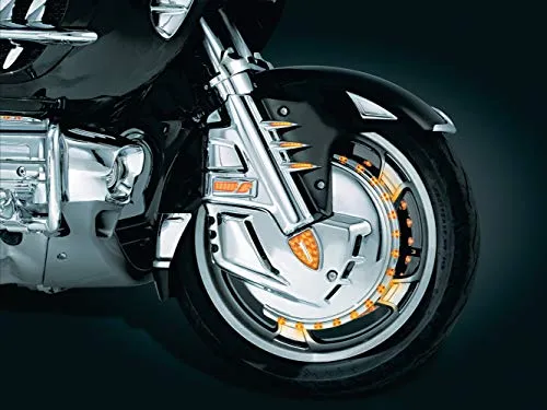 Kuryakyn 7455 Motorcycle Lighting Accent Accessory: LED Front Reflector Conversion for 2001-17 Honda Gold Wing GL1800 & F6B Motorcycles, Chrome, 1 Pair