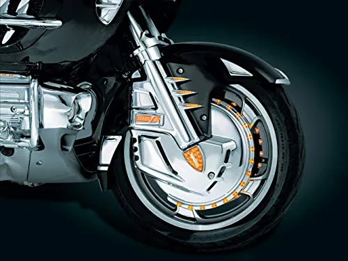 Kuryakyn 7455 Motorcycle Lighting Accent Accessory: LED Front Reflector Conversion for 2001-17 Honda Gold Wing GL1800 & F6B Motorcycles, Chrome, 1 Pair