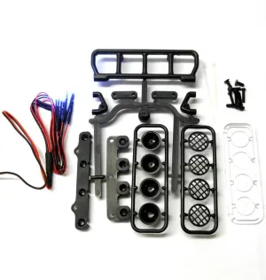 L-020b 1/10 Monster Truck Body Shell Roof Mount Light Set White 4 LEDs Black