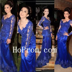 Lace Applique Prom Dresses,Long Sleeve Prom Dress,Evening Dress