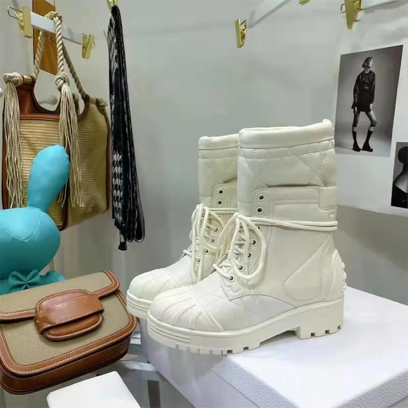 Ladies Short Boots Solid Color Platform Square Heel Women Shoes