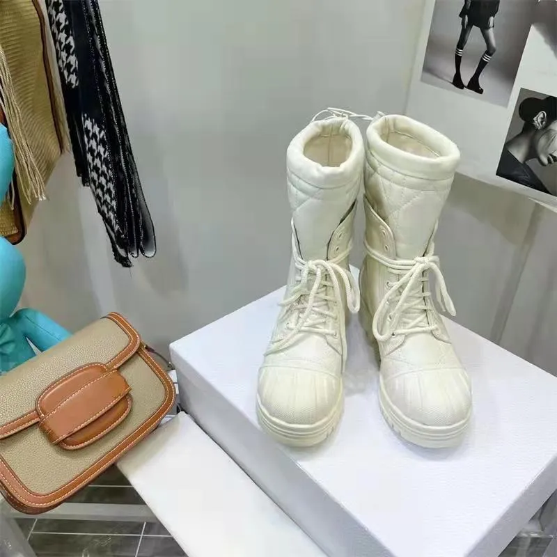 Ladies Short Boots Solid Color Platform Square Heel Women Shoes