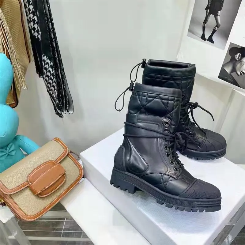 Ladies Short Boots Solid Color Platform Square Heel Women Shoes