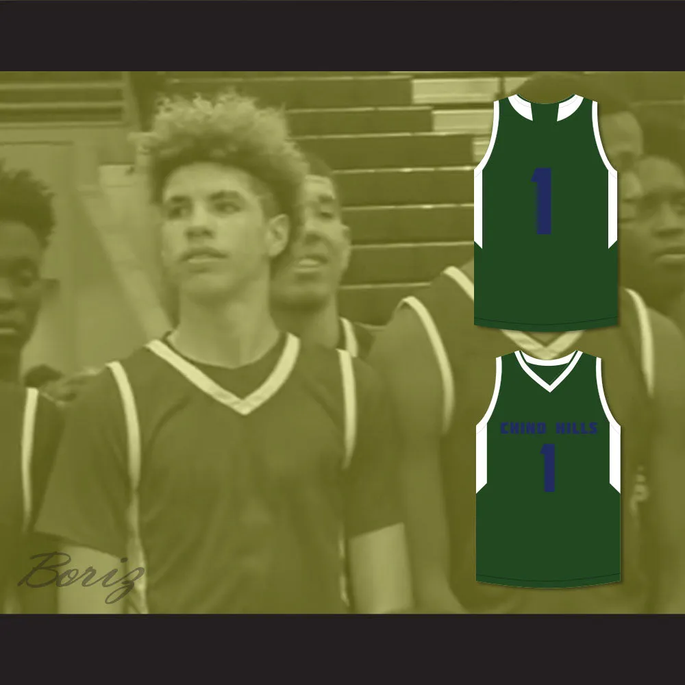 LaMelo Ball 1 Chino Hills High School Huskies Green Basketball Jersey