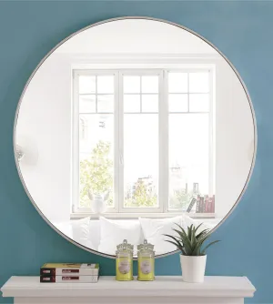 Large 39 Inch Round Silver Mirror by Elegant! Over 3 Feet in Diameter! Retails $426 W/Tax!