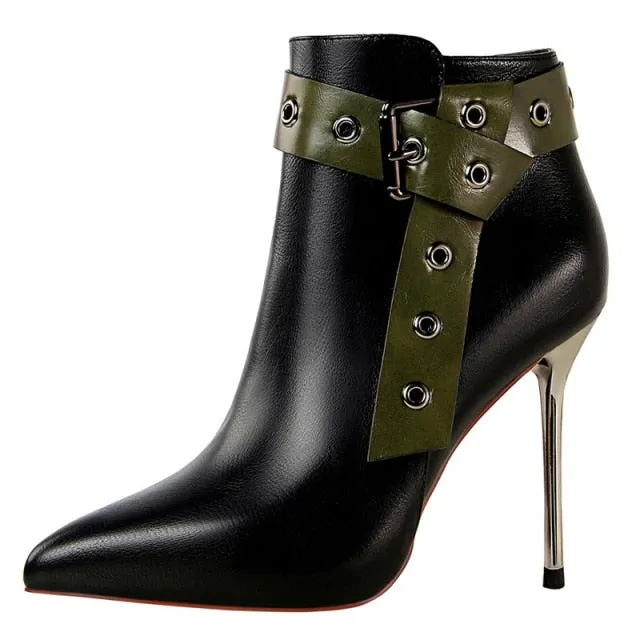 Leather Ankle Boots-Knight Boots