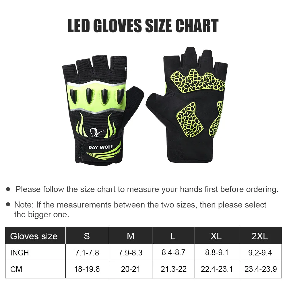 LED Flashlight Gloves for Cycling ,Working, Fishing