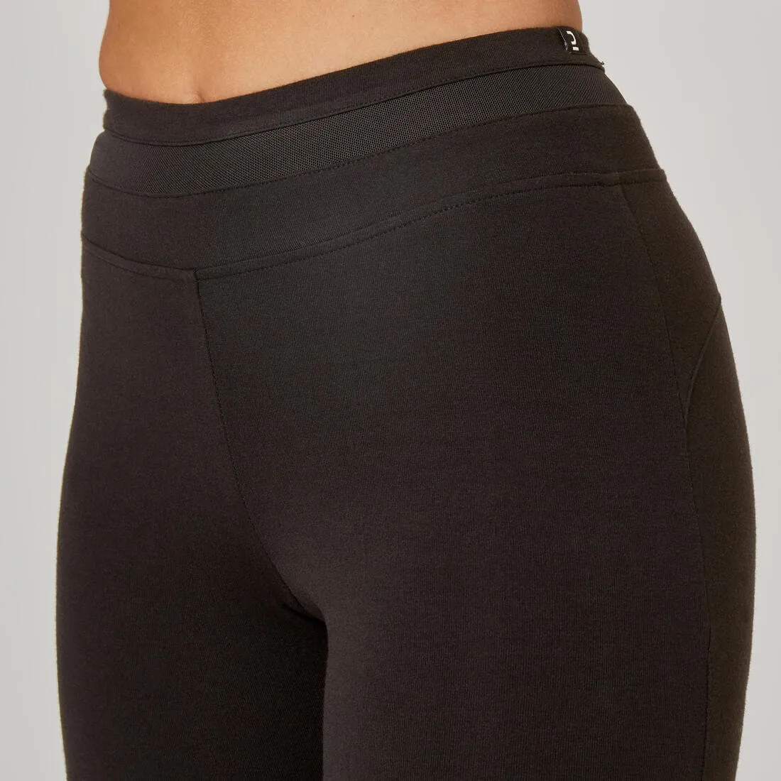 Legging Coton Extensible Fitness Taille Haute avec Mesh