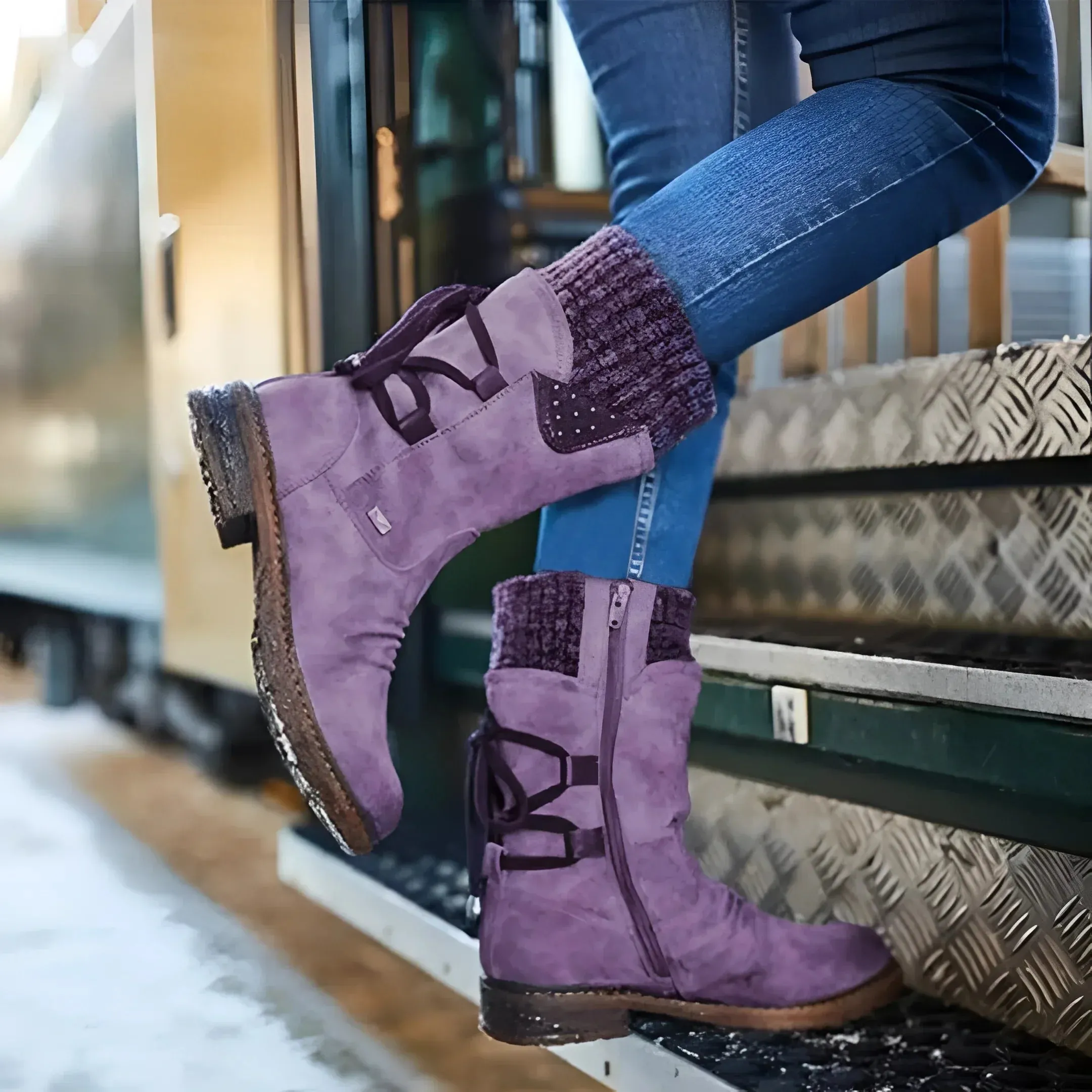 Lindsay - Bottes de neige rétro pour femmes