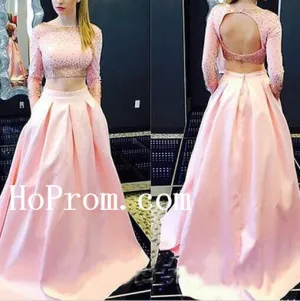 Long Sleeve Prom Dresses,Two Piece Prom Dress,Evening Dress