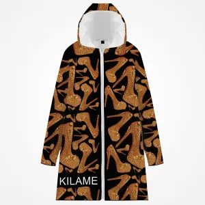 Long Type Cotton-pad Zipper-up Hoodie Lani 'Gold shoes'